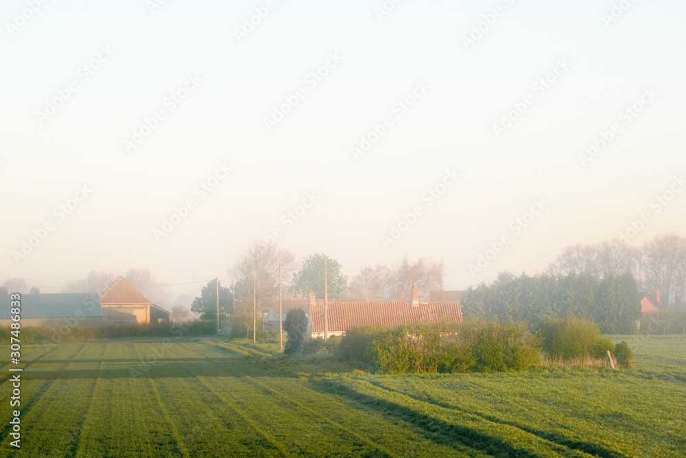 Fields and farms in Holland