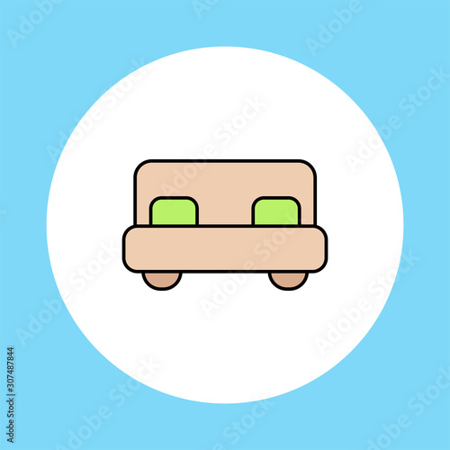 Bed vector icon sign symbol