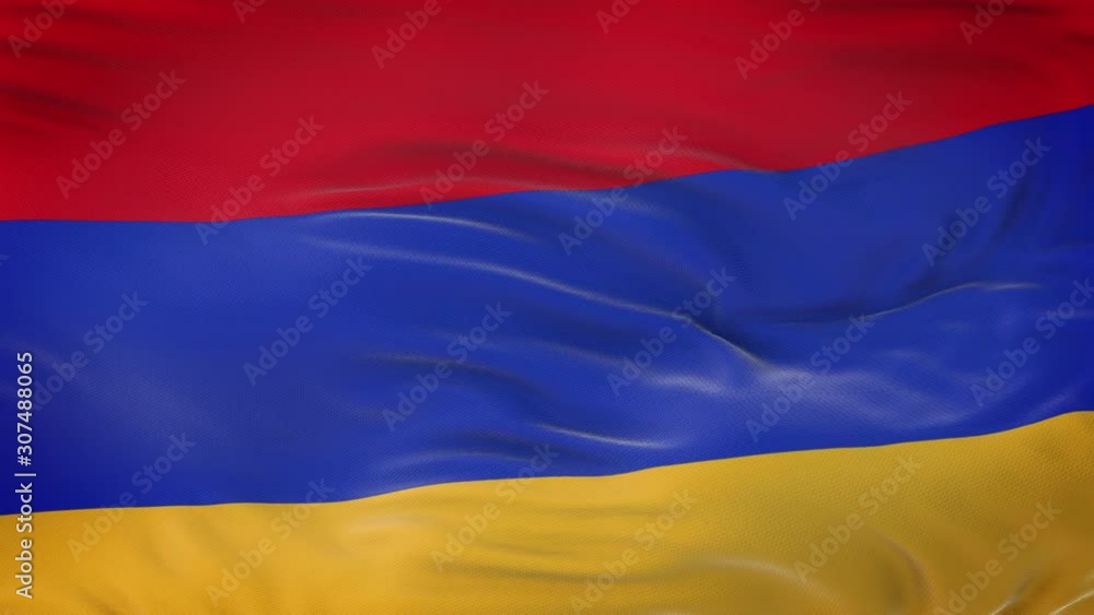 Armenia flag waving in the wind with highly detailed fabric texture. Seamless loop Armenia flag waving in the wind with highly detailed fabric texture. Seamless loop