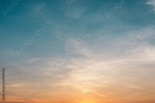 Sky and clouds at sunset photo