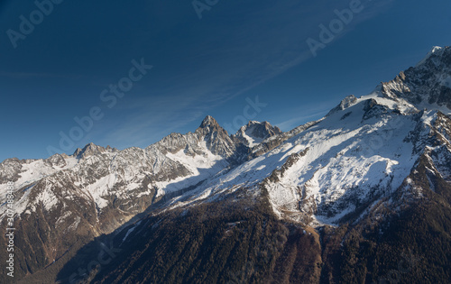 Close up of mountain at sunset in France