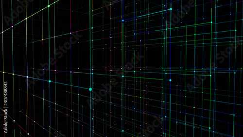 Abstract graphic design. Network connection background. 3d rendering.