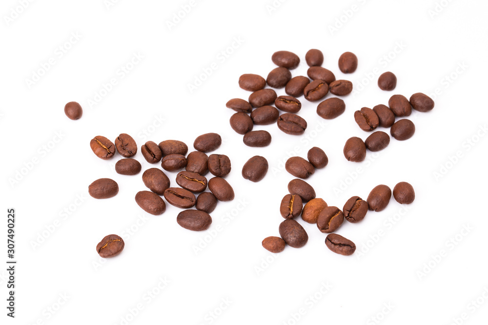 Coffee beans isolated on a white background area for copy space. Coffee beans isolated on a white background area for copy space.