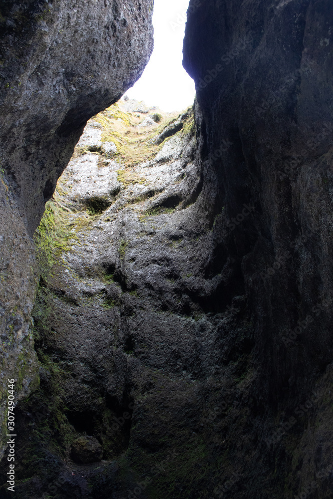 cave inside the Raudfeldsgja Gorge