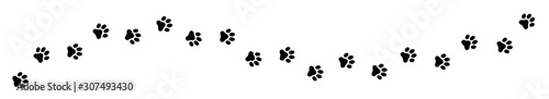 Paw print cat, dog, puppy pet trace. Flat style - stock vector.