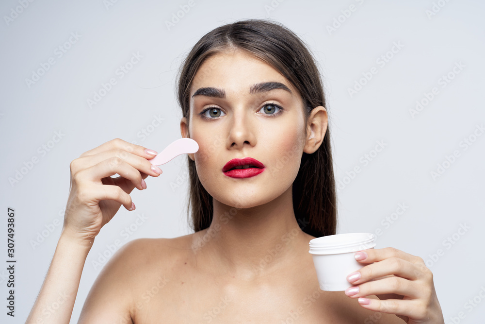 beautiful woman bare shoulders clean skin beautiful woman bare shoulders clean skin