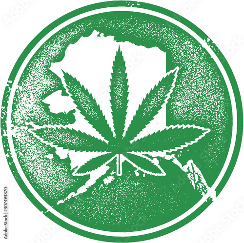 Alaska State Marijuana Cannabis Rubber Stamp photo