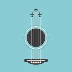 Keuken achterwand Voor hem Kleurrijke gitaar vlakke stijl illustratie  © iukhym_vova