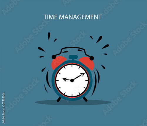 Vector of a ringing alarm clock