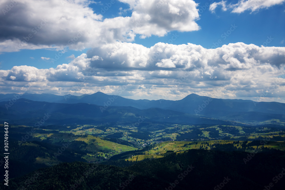 Carpathian mountains landscape in summer