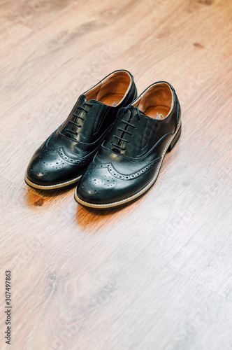 pair of black shoes