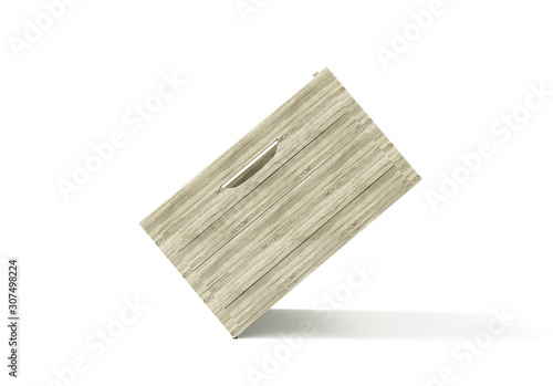 Fototapeta Naklejka Na Ścianę i Meble -  Wooden crates stack isolated on white background 3d rendering