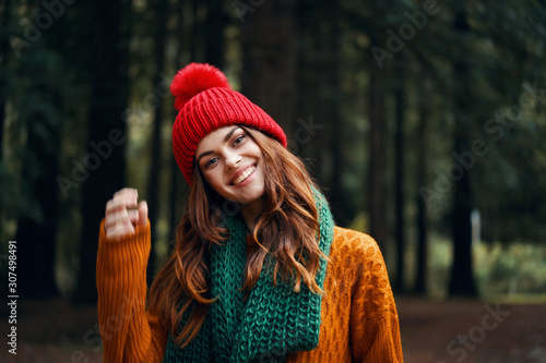 portrait of young woman in winter park