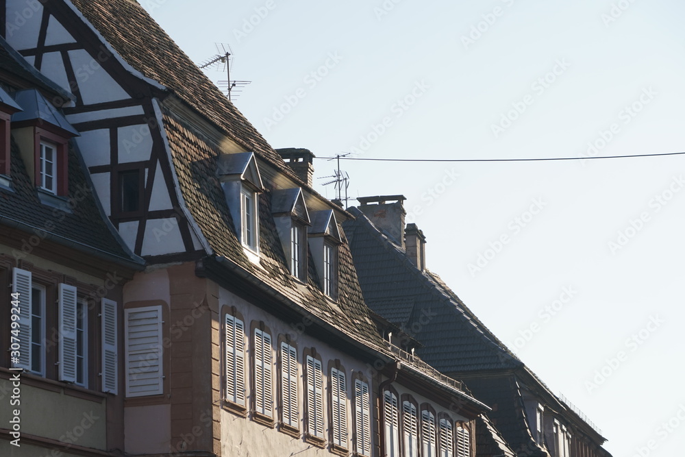 Historische Fassaden im Ortskern von Wissembourg Historische Fassaden im Ortskern von Wissembourg