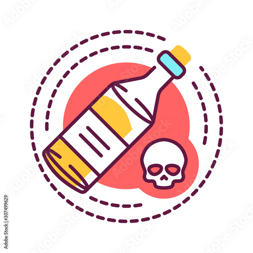Alcohol addiction color line icon. Alcoholism refers to the physical or emotional dependence on alcohol. Pictogram for web page, mobile app, promo. UI UX GUI design element. Editable stroke.
