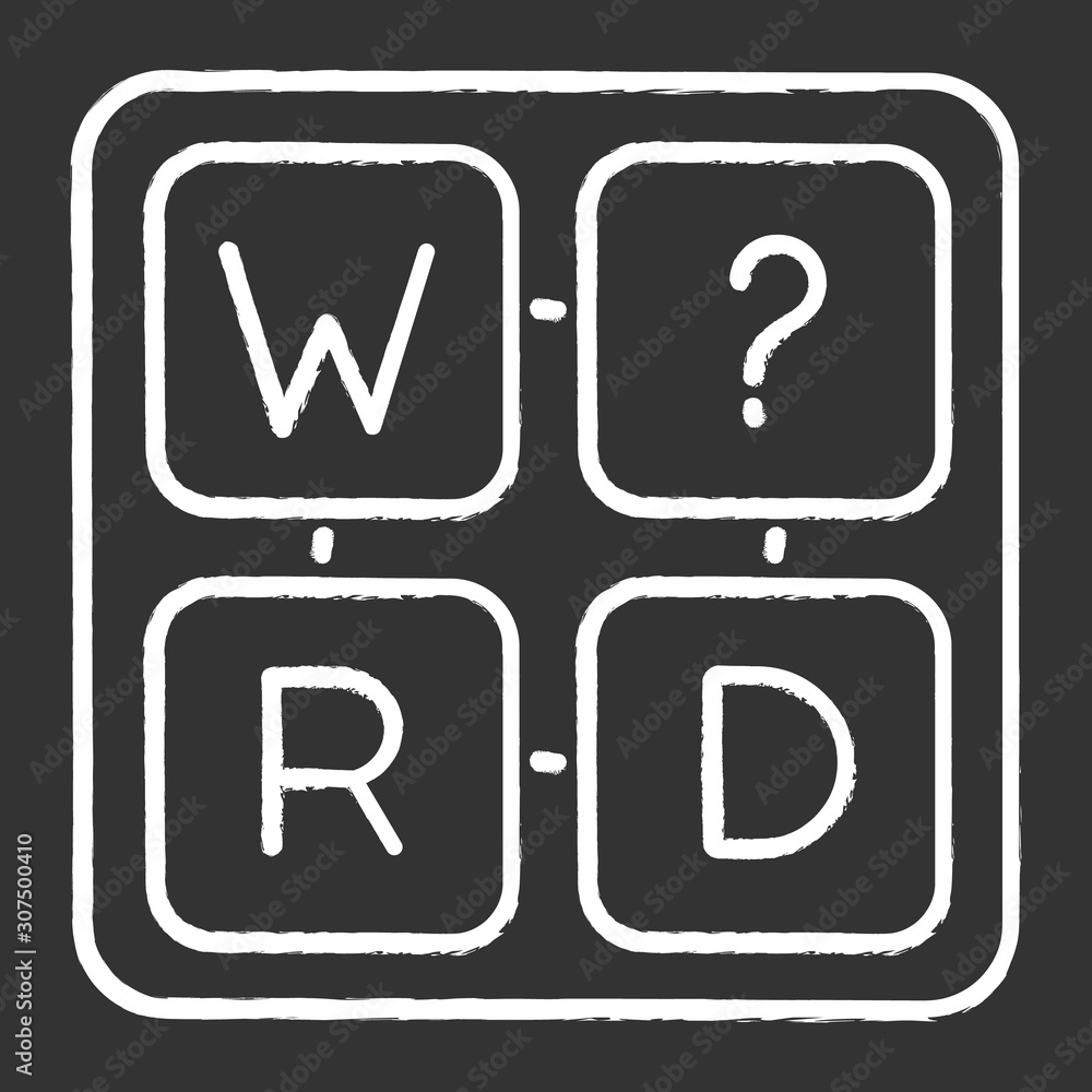 Missing letter puzzle chalk icon. Word game. Mental exercise. Challenge. Language, vocabulary test. Brain teaser. Problem solving. Solution finding. Isolated vector chalkboard illustration Missing letter puzzle chalk icon. Word game. Mental exercise. Challenge. Language, vocabulary test. Brain teaser. Problem solving. Solution finding. Isolated vector chalkboard illustration
