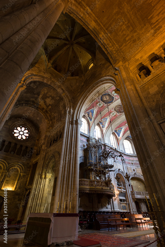 Inside the Lisbon Cathedral (Patriarchal Cathedral of St. Mary Major), also known as Se, in Lisbon, Portugal.