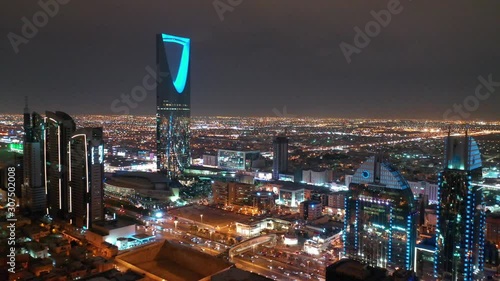 riyadh cityscape night aerial view 4k photo