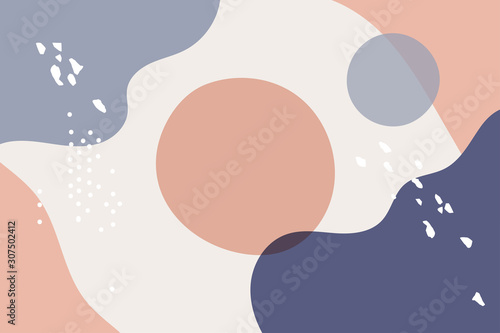 Winter pattern with abstract colorful spots. Modern trendy graphic design for your invitation, banner, card, flyer or poster. Vector illustration in a flat style.