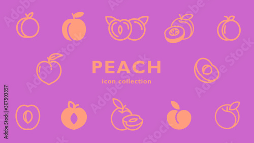 peach icon collection (vector fruits)