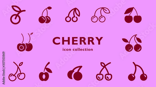 cherry icon collection (vector fruits)