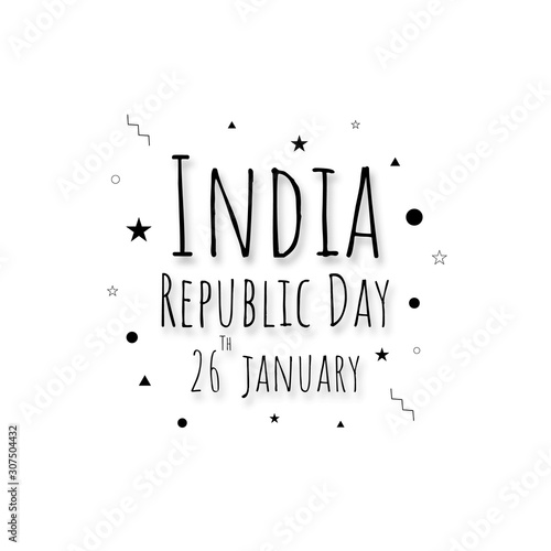 The background for India Republic Day in a minimalist modern style and vintage memphis elements in black and white. This background is used for posters, banners, flyers and leaflets.