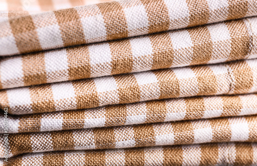 Stack of clean fabric, closeup