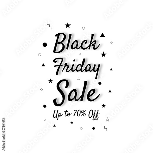 The background for Black Friday sale in a minimalist modern style and vintage memphis elements in black and white. This background is used for posters, banners, flyers and leaflets.