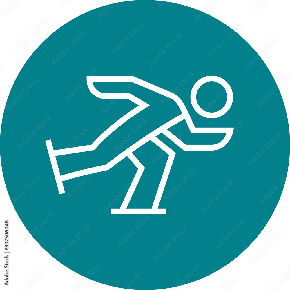 Speed Skating Racer Outline Icon Speed Skating Racer Outline Icon