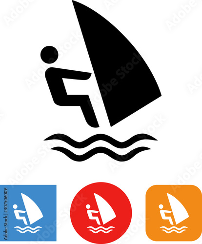 Windsurfing Water Sport Vector Icon