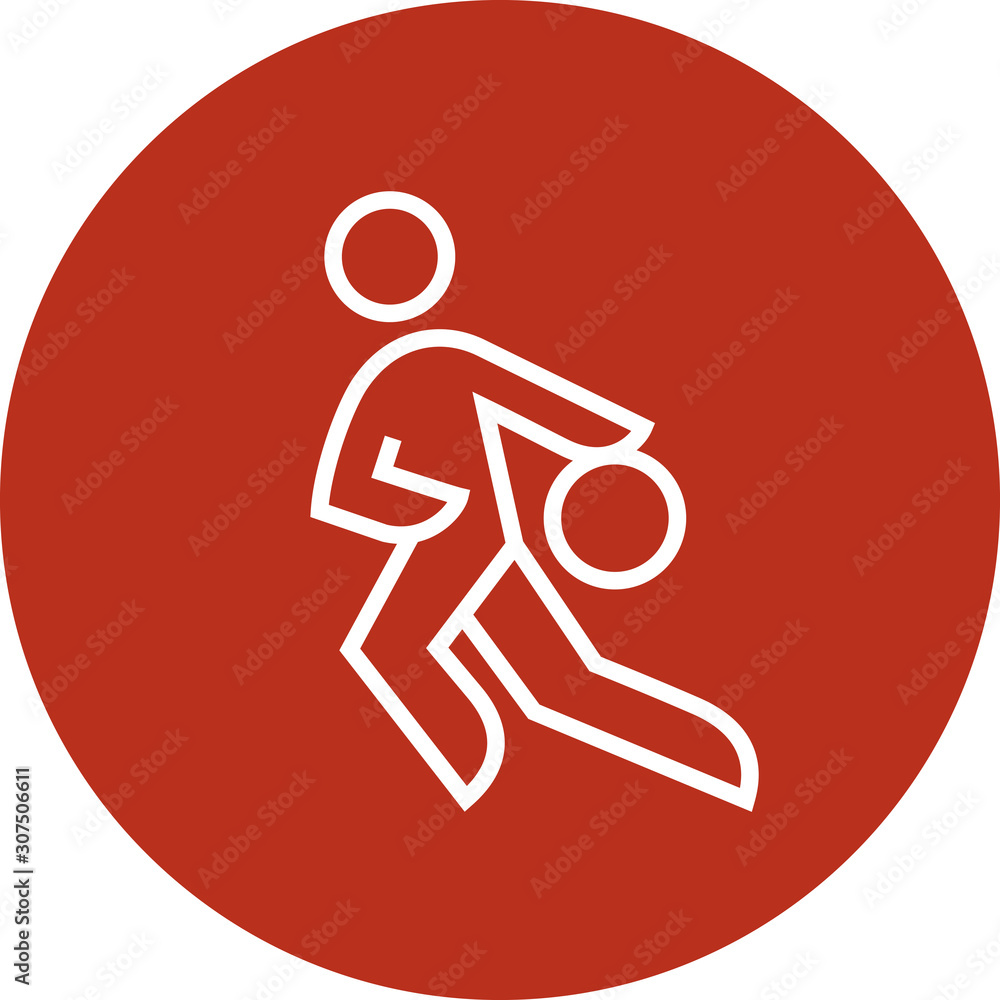 Fototapeta premium Basketball Player Driving To The Basket Outline Icon