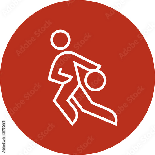 Basketball Player Driving To The Basket Outline Icon