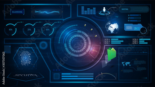 futuristic hud ui virtual system computing technology innovation concept background template