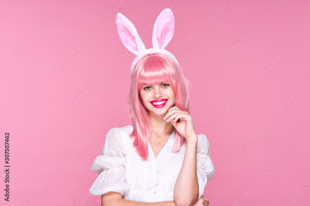 girl with bunny ears