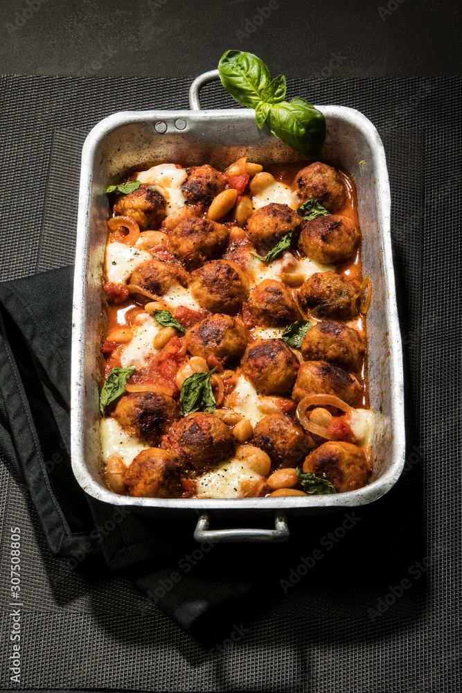 High angle view of casserole served on table High angle view of casserole served on table