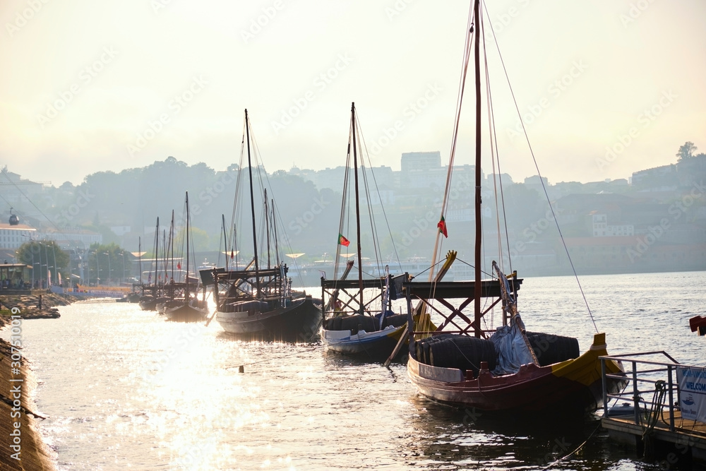 Portugal, Porto, Douro, Vila Nova de Gaia port wine boats Portugal, Porto, Douro, Vila Nova de Gaia port wine boats