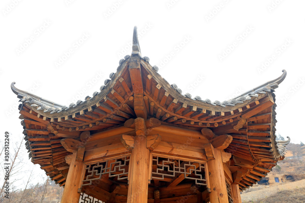 Fototapeta premium Chinese traditional wooden pavilion architecture