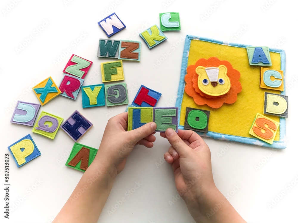 Alphabet for a child. Learning letters. Write the words Alphabet for a child. Learning letters. Write the words