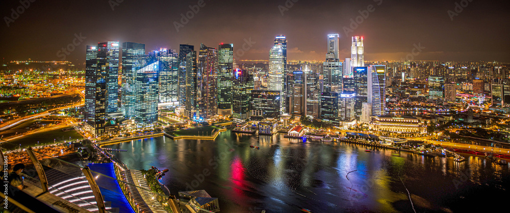 Fototapeta premium Singapore city lights
