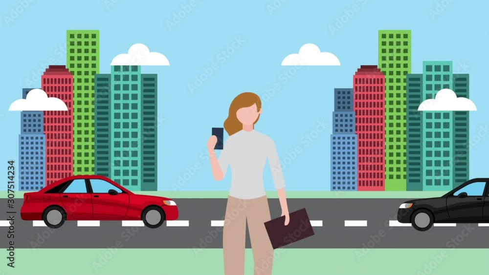 woman using smartphone with transport application woman using smartphone with transport application