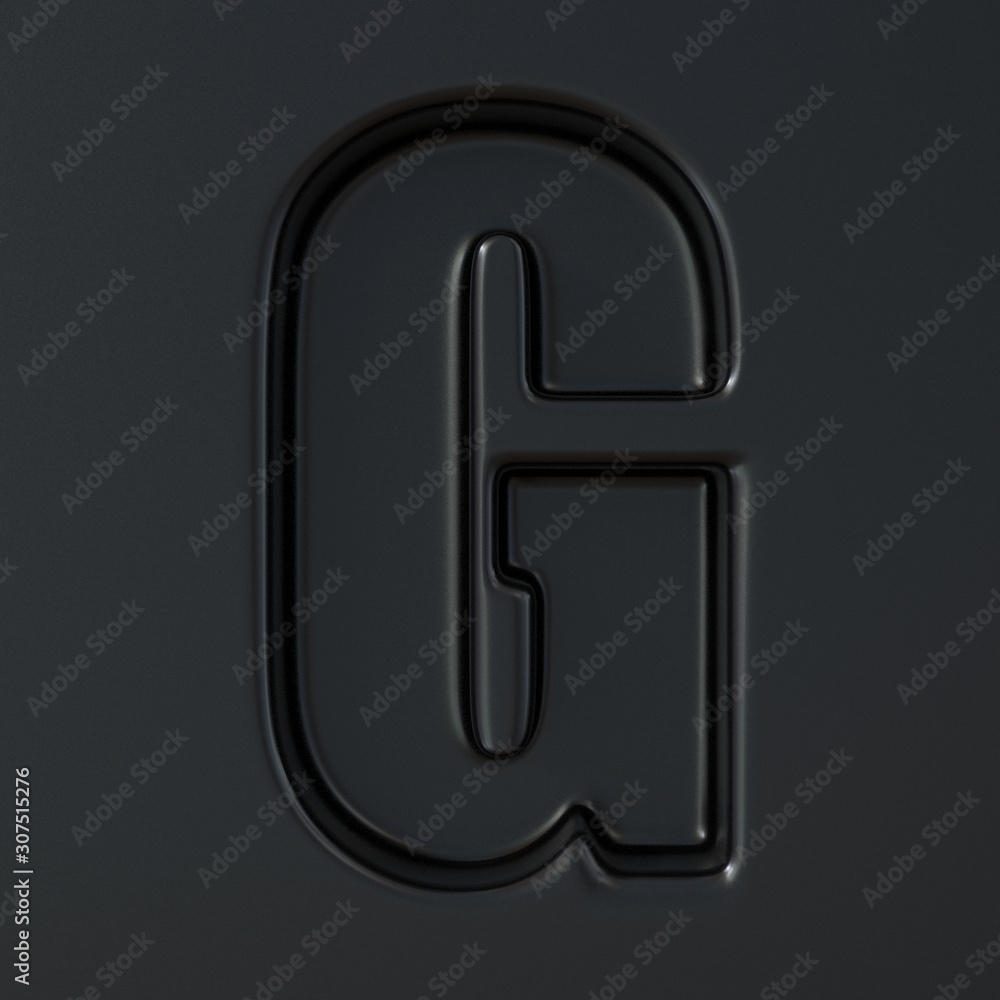 Black engraved font Letter G 3D Black engraved font Letter G 3D
