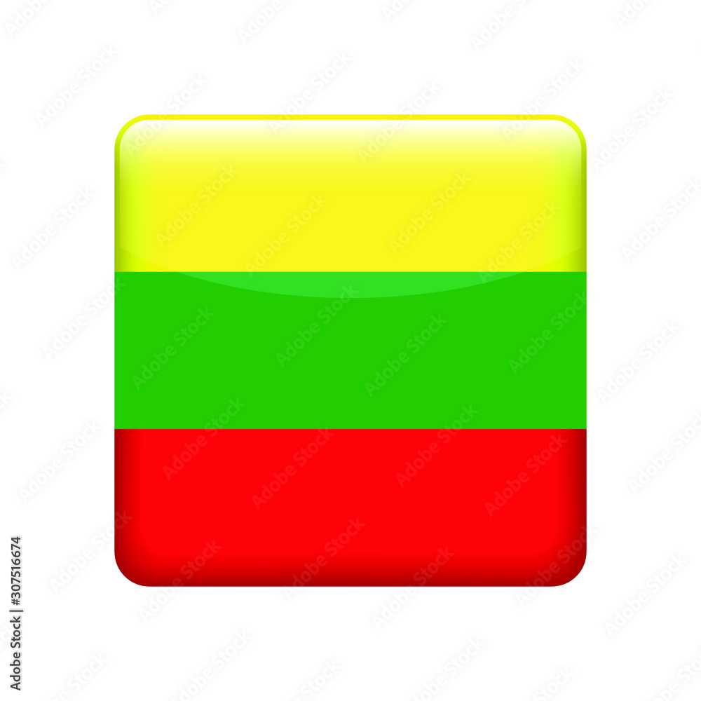 square Lithuania flag. Simple vector Lithuania flag square Lithuania flag. Simple vector Lithuania flag
