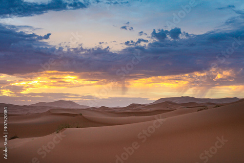 Landscape of a desert and magical clouds