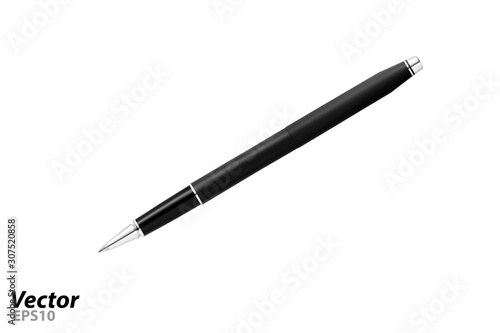 Automatic ballpoint pen in vector.Business class ballpoint pen in vector.