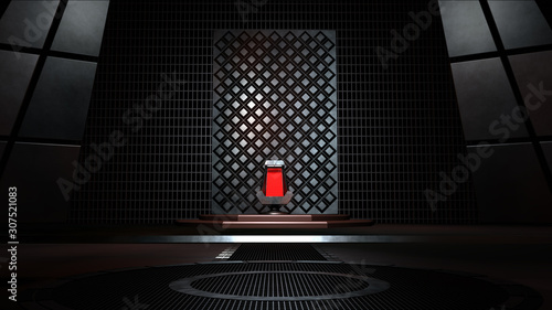 Sci fi Throne room 3d rendering