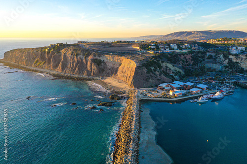 Dana Point Seawall Sunset in Orange County California