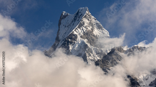 Nepal, Annapurna. Mardi Himal trek, mount Machepuchare