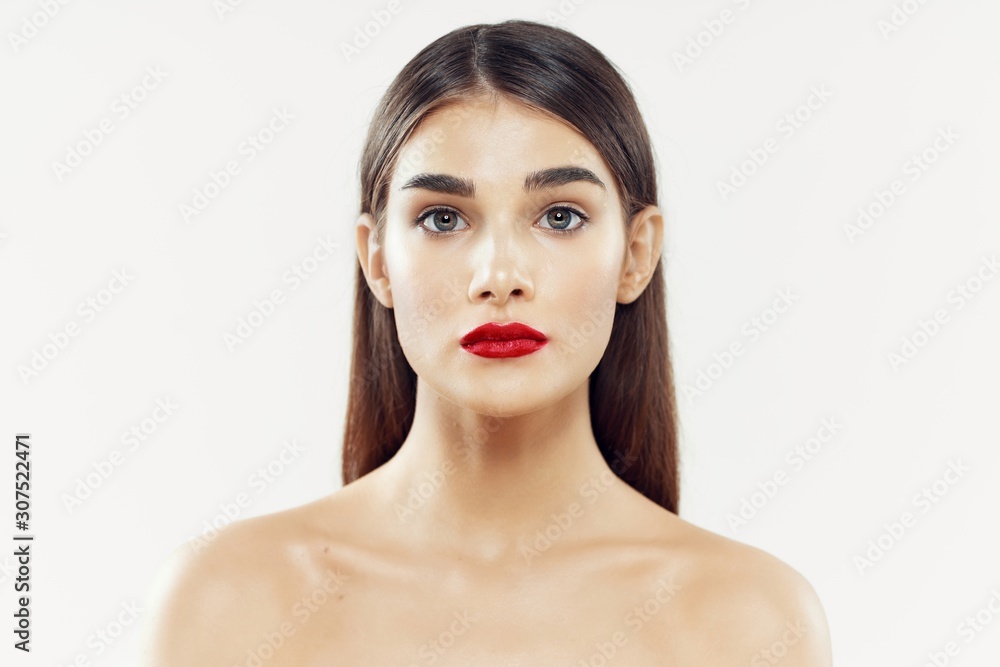 beautiful woman bare shoulders clean skin beautiful woman bare shoulders clean skin
