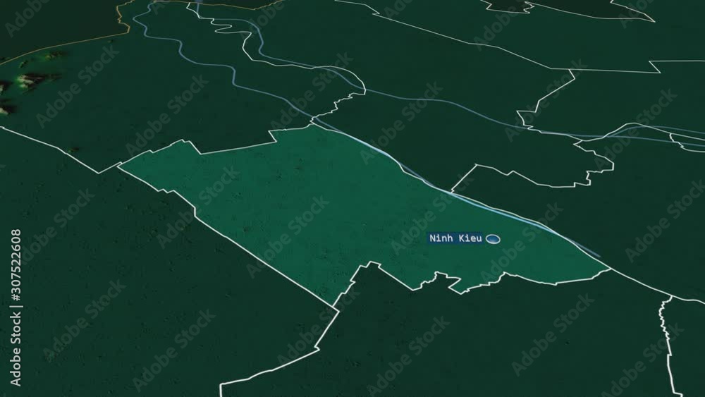 Cần Thơ - city of Vietnam with its capital zoomed on the physical map of the globe. Animation 3D Cần Thơ - city of Vietnam with its capital zoomed on the physical map of the globe. Animation 3D