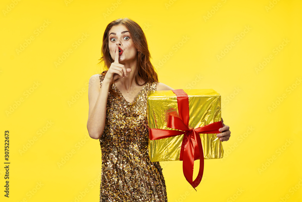 young woman with gift young woman with gift